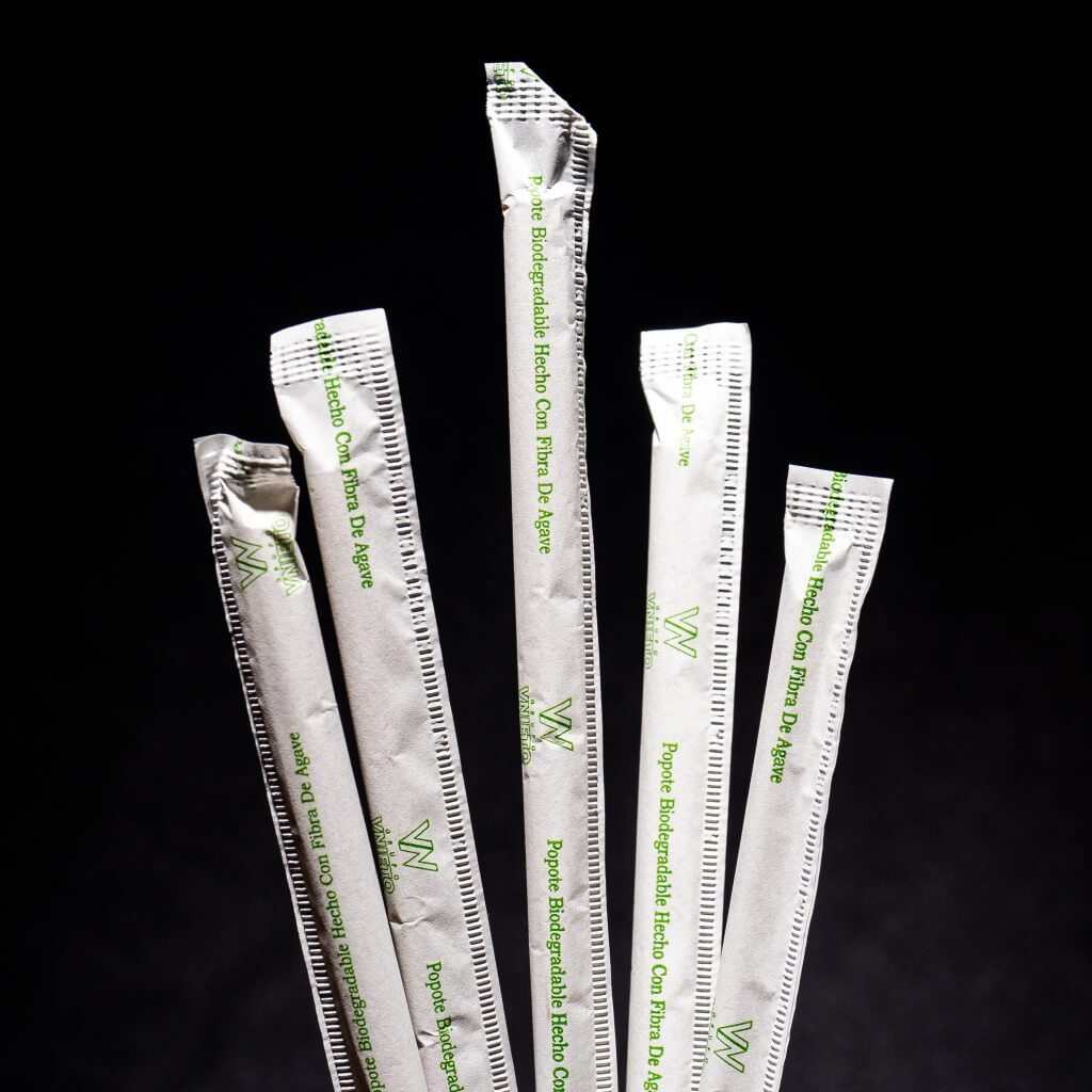 biodegradable straws in a box